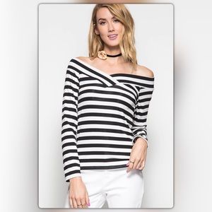 Black and White Striped Top